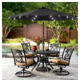 Sonkuki 9 ft. Solar Lighted LED Outdoor Patio Mark