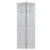 1 Lot of (2) 36x80 6-Panel Textured Bi-Fold Closet