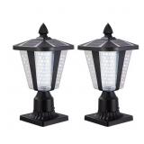 $195 1-Light Black Aluminum Solar Post Light