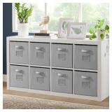 $300 O nin Room Divider: 8 Bins   White