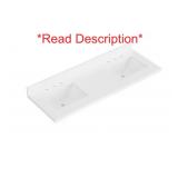 $770 ARIEL 61" W x 22" D Pure White Quartz Vanity