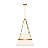 $398 Oliver 18 in. Aged Gold/White Pendant Light