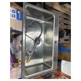 Steel sink w/ pull-down faucet.