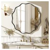 Black 24x24 Modern Round Vanity Mirror