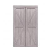 $400 72x80 Silver Oak Double-K Brace Bypass Door (