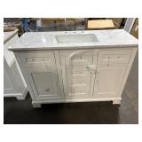 $600 (Damaged)White OVE Decors Vanity 48  by 19