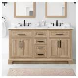 $799 Doveton Bath Vanity, Tan, Marble Top