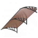 $130 6.6 ft Polycarbonate Window Door Awning Brown