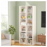 $142 Eulas 72 in Tall White Narrow Bookcase