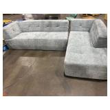 DUSTY BLUE BONELESS 2 PIECE VELVET COUCH