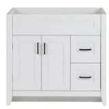 $419 Ridge 36x22x34 Bath Vanity Cabinet White
