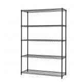 $129 Black Anthracite 5-Tier Steel Wire Shelving U