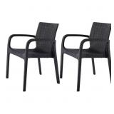 $181 Koppla Black Stackable Outdoor Chair (2-Pack)