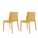 $180 Milos Gold Resin Stackable Side Chair Set