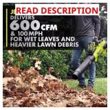 $469 40V 100 MPH 600 CFM Cordless *LEAF BLOWER ONL