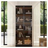 $279 Black Wood Cabinet, 31.5 in W, Pop-up Doors