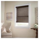 $111 Espresso Faux Wood Blinds 55 in. W x 64 in. L