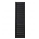 15 in. x 67 in. Louvered Shutters, Black Pair