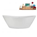 $598 71x33 in Acrylic Freestanding Bathtub, White