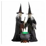 $125 6.5 ft Gruesome Grounds Animated LED Witches