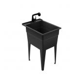 $154 18x24 Black Utility Sink w/ Faucet & Install
