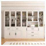 $716 White Wood 110.2 in. W Buffet Cabinet