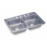 $138 Elkay Equal Double Bowl, 33in Lg x 22in Wd