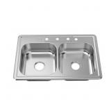 Glacier Bay 33 in. Drop-In 50/50 Bowl Sink