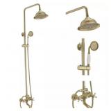 $236 Brushed Gold 3-Spray Wall Bar Shower Kit