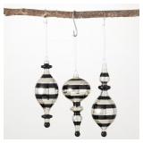 Black Finial Ornament Set of 3