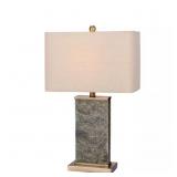26 in. Natural Stone & Brass Table Lamp