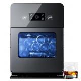 $600 18 in. Portable Whiskey Ice Ball Maker, Black