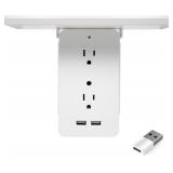 1 Lot of (2) 6-Outlet Cordless Wall Extender, USB