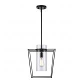 Monteaux Lighting 12 in. 1-Light Black Pendant