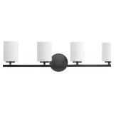 Replay 4-Light Glass Bath Vanity Light Black