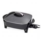 12 in. Black Electric Skillet w/Glass Cover