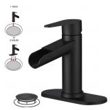Waterfall Farmhouse Vanity Faucet Matte Black