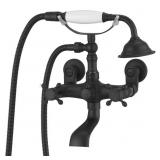 $160 3-Handle Claw Foot Tub Faucet Matte Black