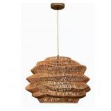 $159 Aaron 1-Light 48W LED Rattan Pendant Light