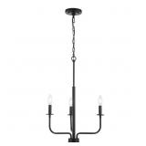 Tennyson 3-Light Black Candle Chandelier