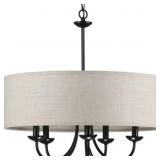 $259 Drum Shade 5-Light Chandelier (Matte Black)