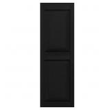 Raised Panel Vinyl Exterior Shutters, Black