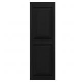2-Raised Panel Vinyl Exterior Shutters, Black