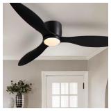 $104 52 in. Smart Black Ceiling Fan with Remote