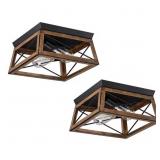 12 in. W. 2-Light 2-Pack Flush Mount