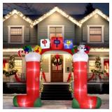 9 ft. x 10.9 ft. Sock Arch Inflatable w/ LED