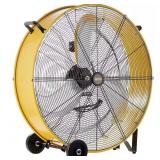 $190 HICFM 30-in. 3-Speed Drum Fan, Yellow, 1/3 HP