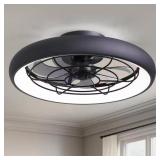 $122 20-in LED Black Ceiling Fan with Light