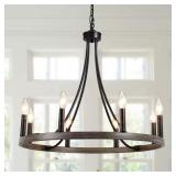 $133 Loene 8-Light Wagon Wheel Chandelier