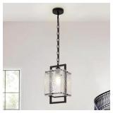 Black Mini Water Ripple Glass Pendant Light